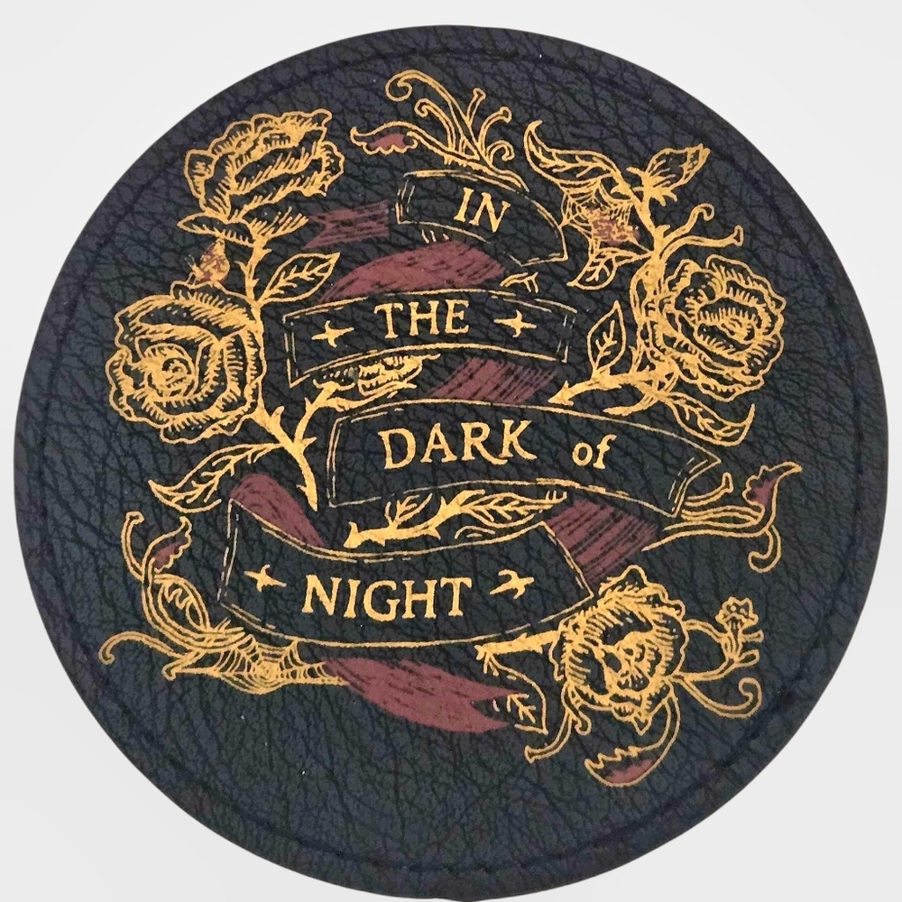Coasters Halloween "IN THE DARK OF NIGHT" Faux Leather  4 Pack Threshold NWOT
